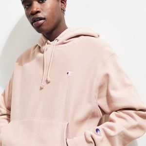 Light pink reverse weave hoodie